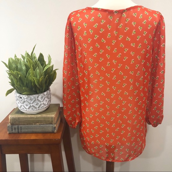 🌲3/$20 Anthro Pleione Sheer Firefly Top M - Picture 6 of 7